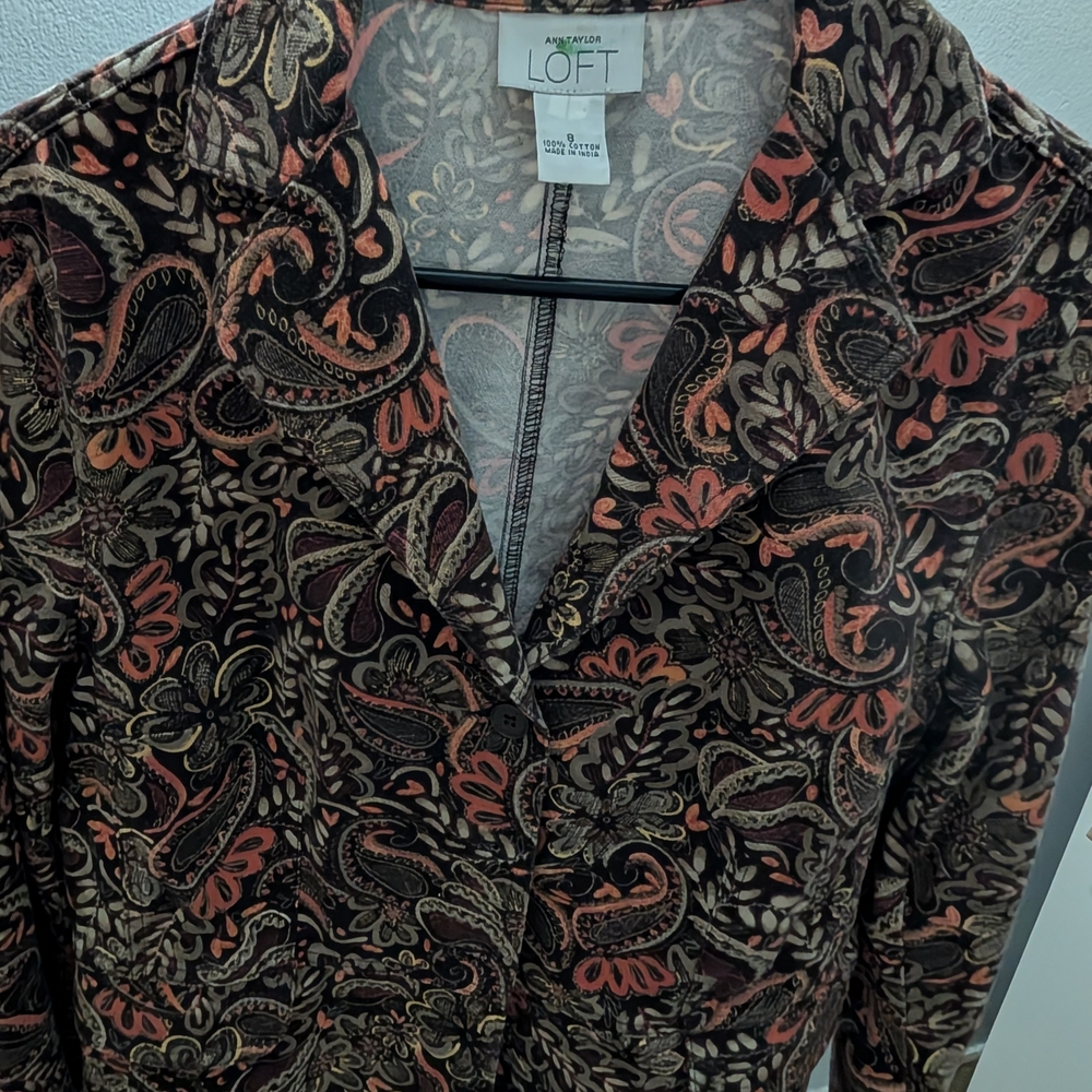 LOFT Multicolor Paisley Blazer